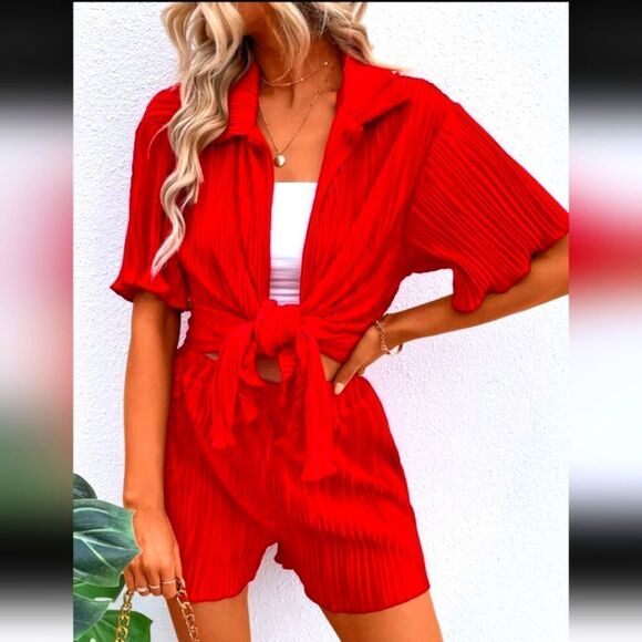 Red Women's 2 Piece Set XL - Picture 1 of 2